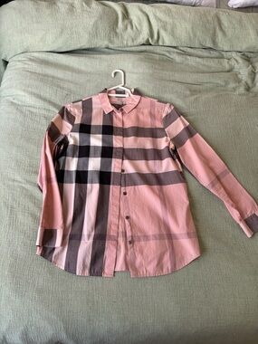 Burberry Pink Plaid Button-Down Shirt